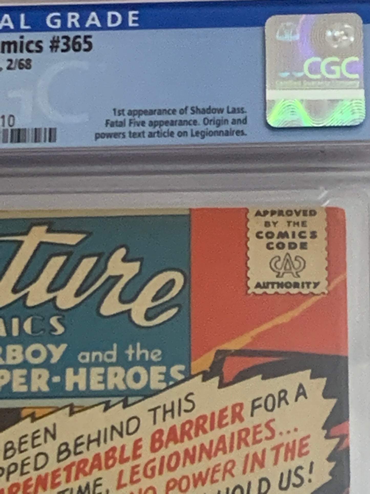 Adventure Comics #365, CGC 5.0 DC Comics - 1st Shadow Lass