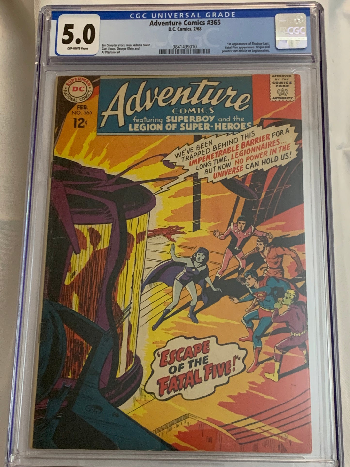 Adventure Comics #365, CGC 5.0 DC Comics - 1st Shadow Lass